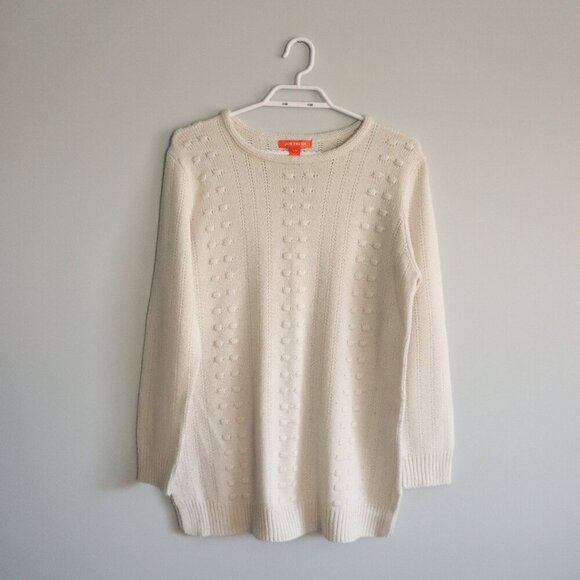 Joe Fresh Women's Sz M White Crewneck Lightweight Knit Stretch Pullover‎ Sweater - Picture 1 of 12